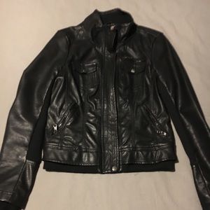 Black faux leather jacket